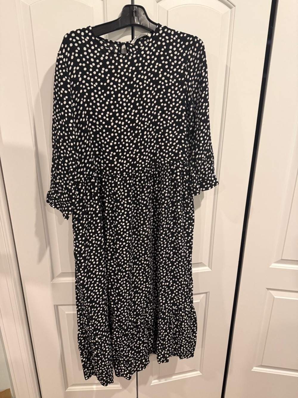 Zara Black Dress with White Polka Dots